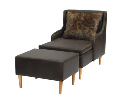 SCANDI upholstered chaise longue with footrest