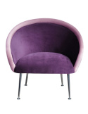 Fotel Plum 3 fioletowy z liliową lamówką