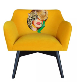 Fotel POP-ART Jungle Lady żółty