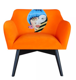 Fotel POP-ART Dog Lady pomarańczowy