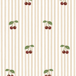 Tapeta Little Cherries on Pink Stripes