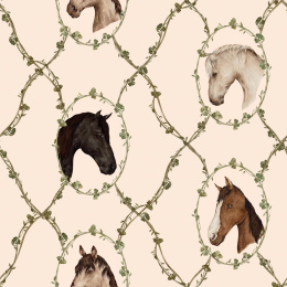 Horse wallpaper: Watercolor horses beige