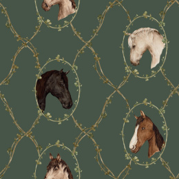 Tapeta w konie: Watercolour horses green