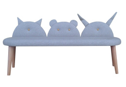 ANIMALS upholstered bench with backrest