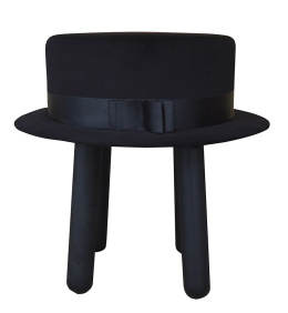 HAT upholstered stool black