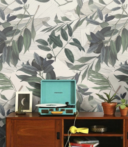 Olive Branch White wallpaper by Wallcolors