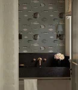 Under The Sea Vintage Green wallpaper by Wallcolors