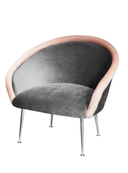 Plum 3 grau/rosa gepolsterter Sessel – Ausstellung