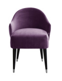 Fotel Emi velvet fioletowy bakłażanowy
