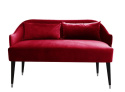Tapicerowana sofka Emi velvet  czerwona