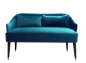 Tapicerowana sofka Emi velvet  niebieska