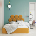 Łóżko tapicerowane BALL żółte
