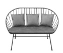 GULIO upholstered sofa with a metal frame natural leather