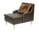 SCANDI upholstered chaise longue with footrest