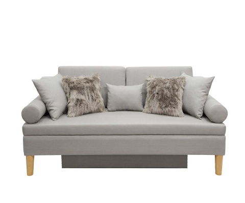 Sofa tapicerowana SCANDI z funkcją spania kremowa