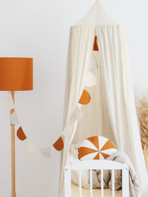 Linen-cotton canopy "Cream circus"