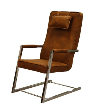 FINLEY upholstered armchair in natural leather