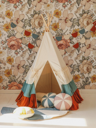 Teepee tent with frills "Circus"