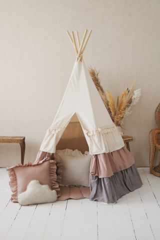 Teepee tent with frills "Powder frills"