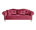 GONDOLA sofa tapicerowana z podłokietnikami różowa