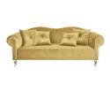 GONDOLA sofa tapicerowana z podłokietnikami żółta