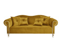 GONDOLA sofa tapicerowana z podłokietnikami złota
