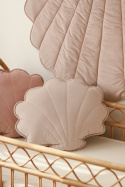 Velvet large shell pillow "Powder pink"