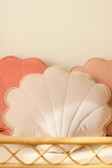 Velvet large shell pillow "Powder pink"
