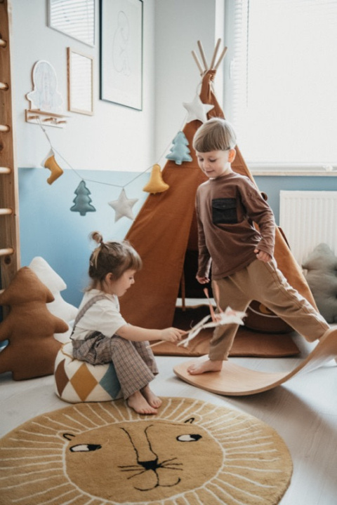 Poduszka pufa bębenek musztarda „Sole e Luna Natale”