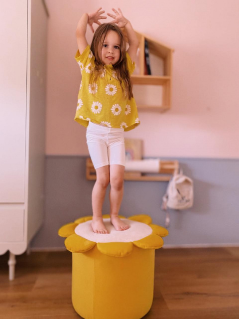 Upholstered seat pouf DAISY