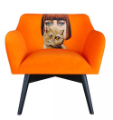 Fotel POP-ART Dama z kotem pomarańczowa