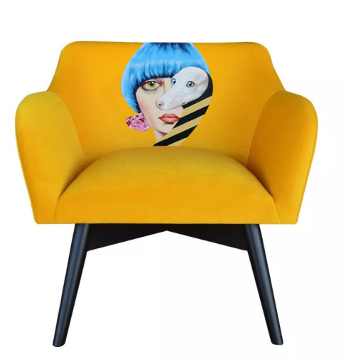 Armchair POP-ART Dog Lady