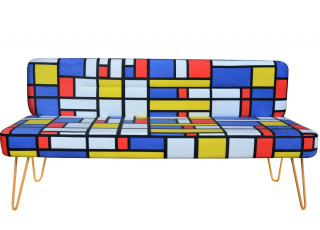 No 1 DE STIJL upholstered bench with backrest