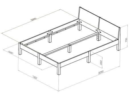 DABI bed 160cm x 200cm sage