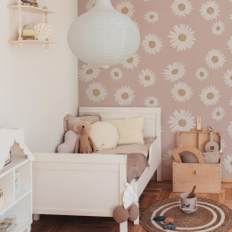 Tuscan Daisies Pink interior wallpaper