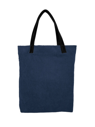 Mr.m Cord S bag, navy blue - ears, natural leather