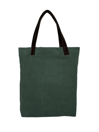 Mr.m Cord S bag, bottle green - ears, natural leather