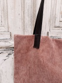 Mr.m bag Corduroy S pink- ears natural leather