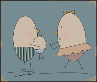 ARTWORK ON CANVAS - MR. AND MRS. EGG ARE PARENTS