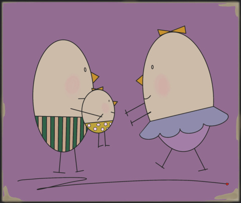 ARTWORK ON CANVAS - MR. AND MRS. EGG ARE PARENTS