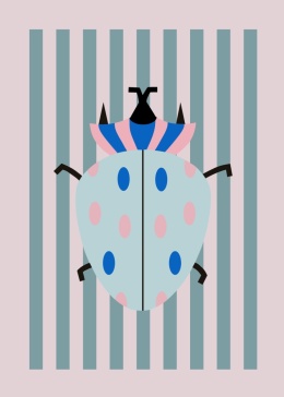 Graphics on canvas Charlie beetle blue