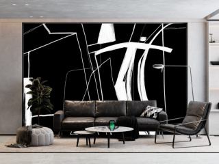 "MURAL BLACK & WHITE NO.1: Wallpaper by Katarzyna Jasyk , rolka 100x 200