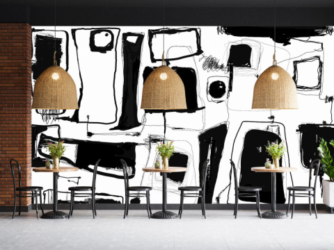 "MURAL BLACK & WHITE NO.3: Wallpaper by Katarzyna Jasyk , roll 100x 200