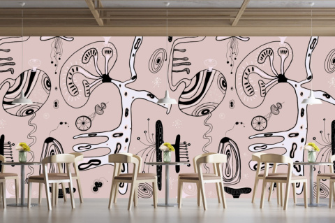 "MURAL BLACK & WHITE NO.5: Wallpaper by Katarzyna Jasyk , rolka 100x 200