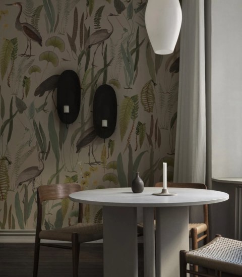 Calm Heron Beige wallpaper by Wallcolors