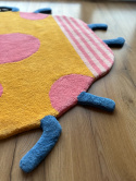 Hand-woven wool rug Emily Ladybug 120 x 115 cm