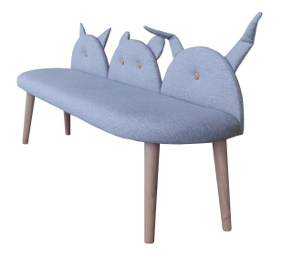 ANIMALS upholstered bench with backrest