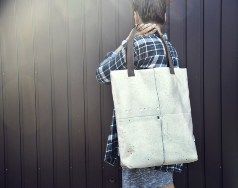 Bag Mr.m Concrete / ears natural leather