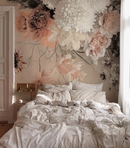 Beige Floral wallpaper by Wallcolors