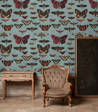 Tapeta Butterflies Turquoise od Wallcolors